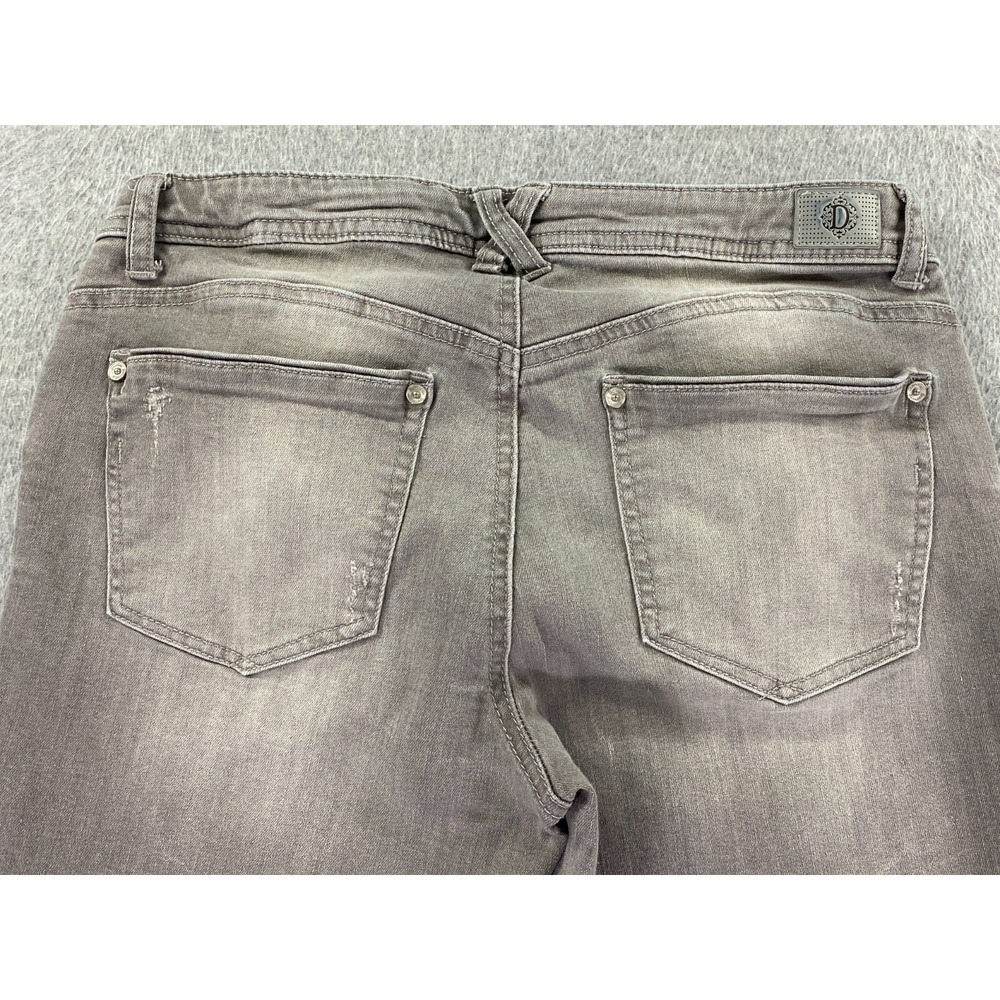 Democracy Womens Flex-ellent Straight Cropped Jeans Size 6 Gray Boho Raw Hem - Picture 10 of 12
